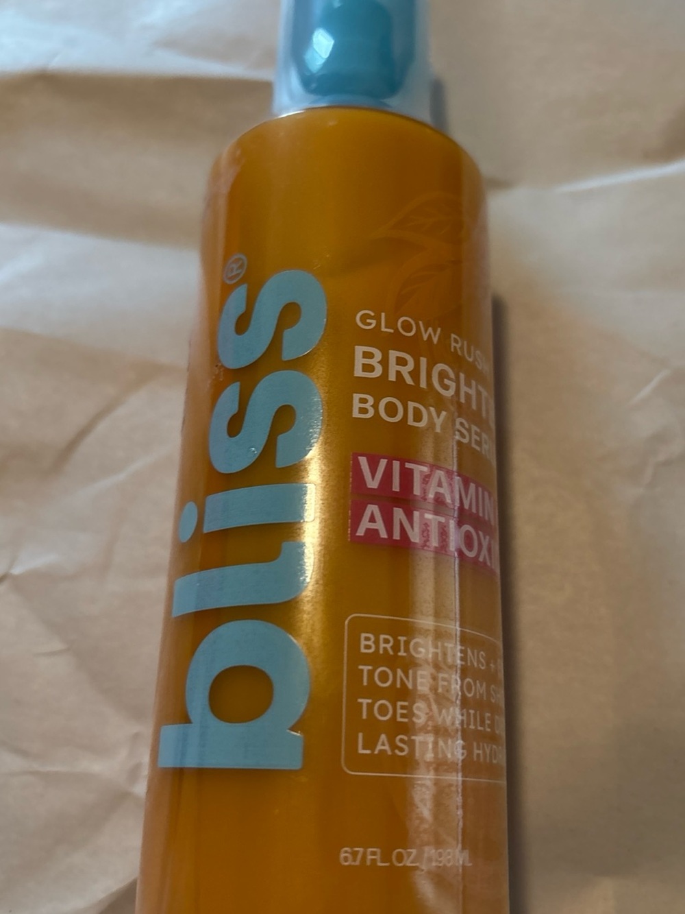 Bliss Glow Rush Brighter Body Serum. Pump Dispenser. 6.7 fl oz Brand New Sealed